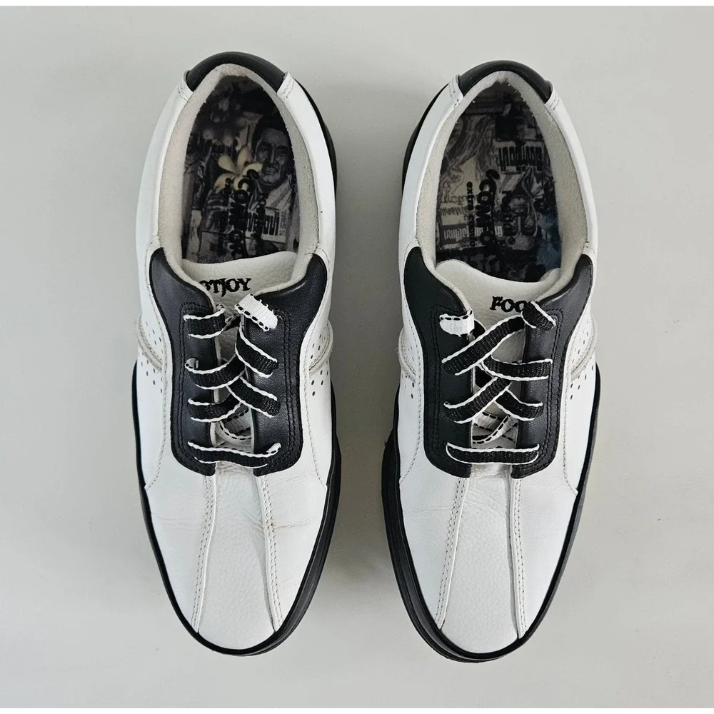 FootJoy eComfort Golf Shoes Women 6.5 M Black White Bicycle-Toe Soft Spike 98666